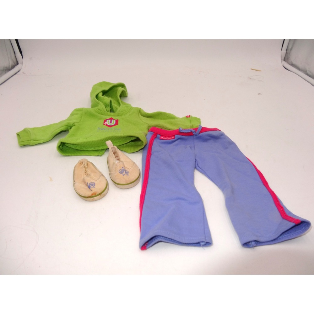 American Girl Innerstar U Outfit Lime Green Hoodie Purple Sweatpants Shoes